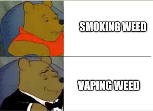 pooh bear meme smoking