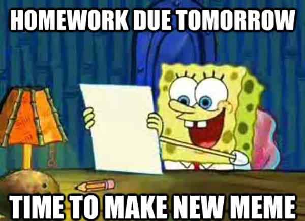 procrastination spongebob meme