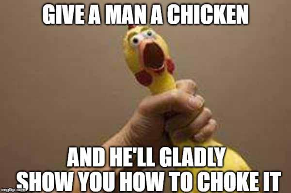 rubber chicken meme