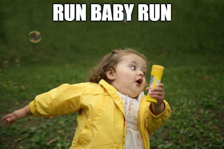 running baby meme