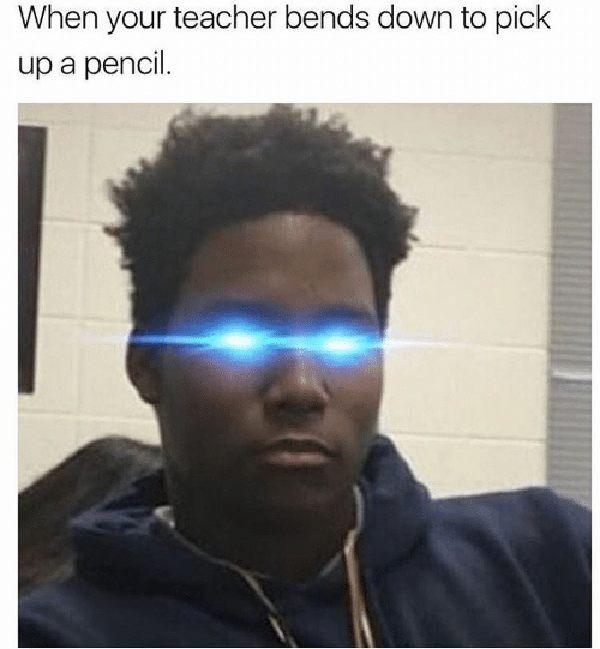 school laser eyes meme