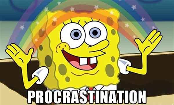 spongebob procrastination
