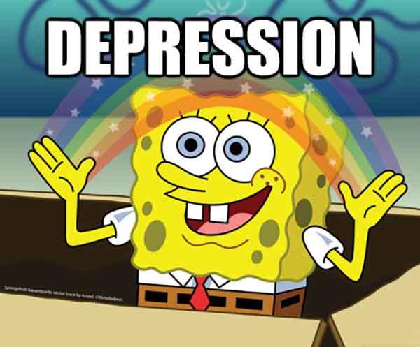 spongebob rainbow depression meme