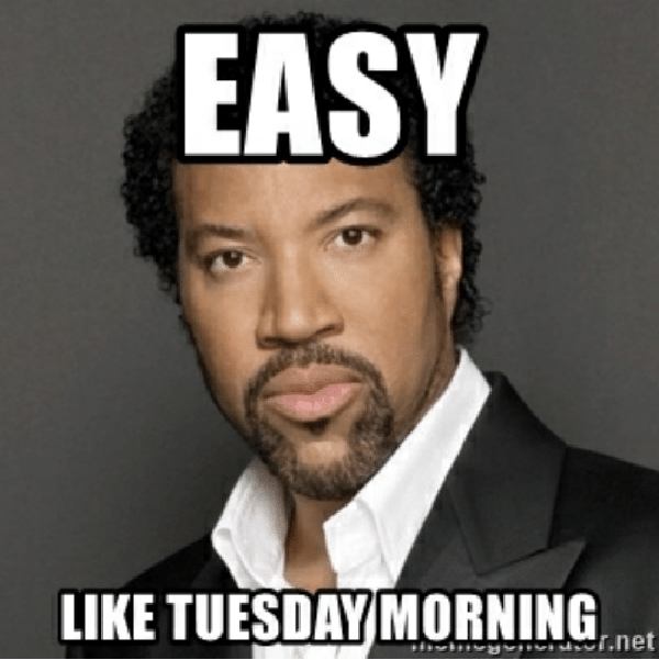 Easy like go. Tuesday Мем. Lionel Richie - easy. Tuesday morning meme.